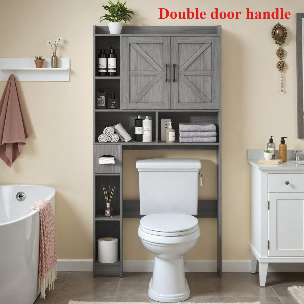 Bathroom Storage Cabinet shown in the Dark Gray, Sliding Doors option