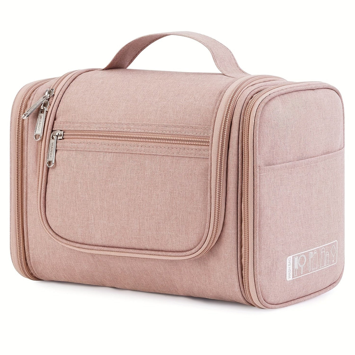 Hanging Toiletry Bag with Hook for Women Men Large Capacity Multi-Pocket Travel Shower Bag Cosmetic Makeup Organizer for Hotel Gym Camping 7 Prints Pink Black Leopard