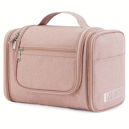 Hanging Toiletry Bag with Hook for Women Men Large Capacity Multi-Pocket Travel Shower Bag Cosmetic Makeup Organizer for Hotel Gym Camping 7 Prints Pink Black Leopard