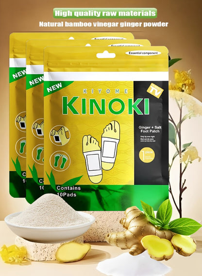Detox Foot Patches with Bamboo Vinegar Ginger & Lavender — Natural Plant Formula Deep Cleansing Overnight Foot Pads, Moisturizing Soothing Foot Care for Tired Aching Feet, Home Spa Wellness Gift