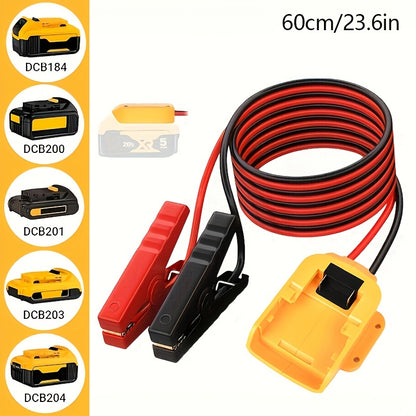 Car Jump Starter Cable With Adapter | Suitable For Dewalt 18V/20V DCB Battery Starter, Portable Car Battery Pack, Does Not Include Jump Cables, Does Not Include Battery, ABS Material, Without Battery