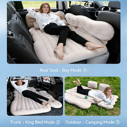 Car Inflatable Mattress SUV Back Seat Sleeping Pad Foldable Portable Travel Air Bed with Electric Pump Storage Bag Repair Kit for Camping Road Trip Outdoor Adventure Fits SUV Sedan MPV
