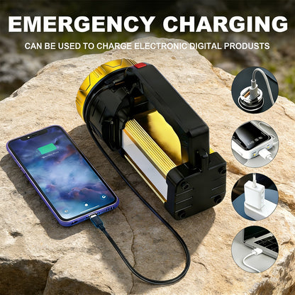 Zoomable LED Flashlight Rechargeable - 2000 Lumen High Power Torch, Adjustable Brightness, 2400mAh Battery, Super Bright Zoom Light for Camping, Fishing & Outdoor Activities
