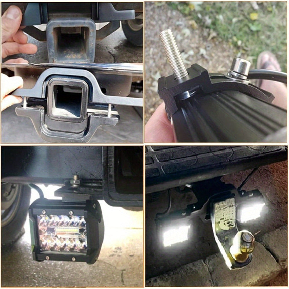 [LED Light For Trailer] Hitch LED Light With 4 - Inch Size, 2 - Inch Towing Hitch Mount Brackets For Trailer Dual LED Off - Road, Without Battery