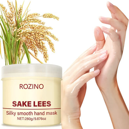 Hand Mask Cream 280g Moisturizing Brightening with Licorice & Distillers Grains – Deep Hydration for Dry Rough Peeling Hands, Hypoallergenic Anti-Aging Skin Care Treatment for Women