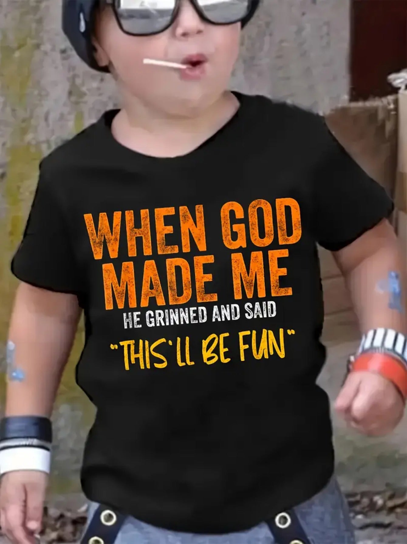 Boys' When God Made Me T-Shirt - Funny Quote