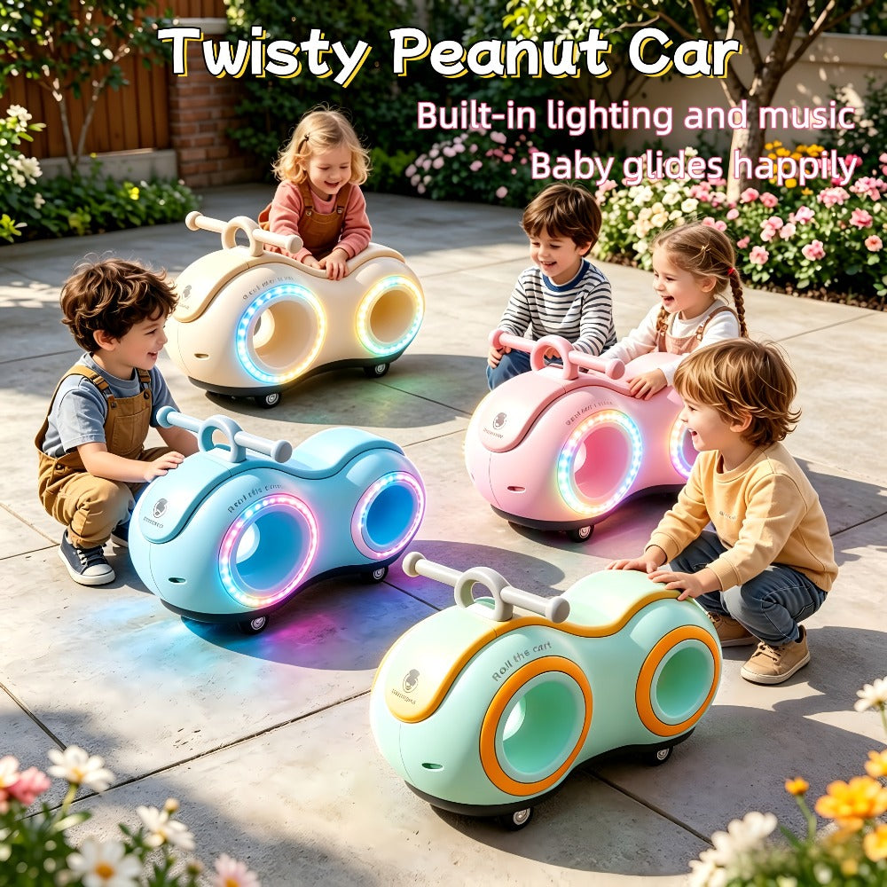 Anti-Tip Baby Walker with Music & Lights 4-Wheel Toddler Learning Walker 220 lb Widened Stable Base Indoor Outdoor Birthday Gift Boys Girls Ages 1+ Beige Pink Green Blue