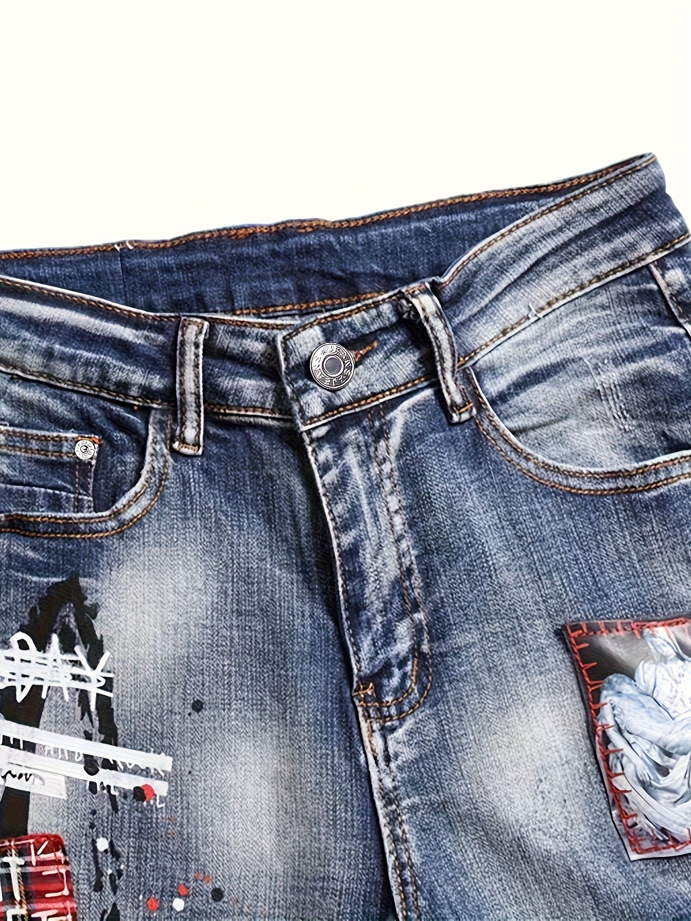 Men's Slim Fit Jeans - Vintage Wash Distressed