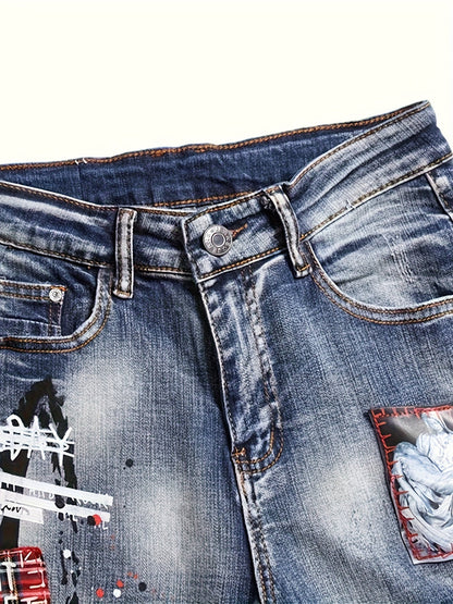 Men's Slim Fit Jeans - Vintage Wash Distressed