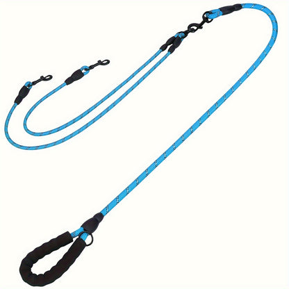 Dual Dog Leash – 360° Tangle-Free Double Dog Walking Leash with Reflective Nylon, Shock-Absorbing & Ergonomic Handle | 78 Inch | 6 Colors