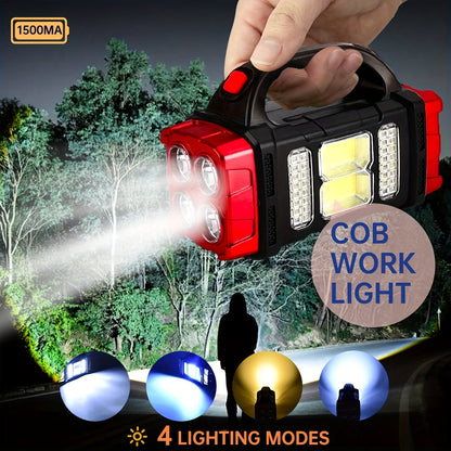 Solar Powered Camping Lantern & LED Flashlight – Rechargeable Portable Solar Camp Light with Batteries Included, Bright Versatile Outdoor Light for Hiking, Camping & Outdoor Activities