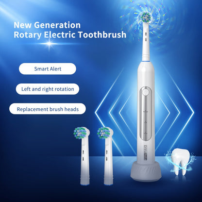 Rotating Electric Toothbrush with 8 Replacement Heads – Wireless Induction Charging, 3 Cleaning Modes, IPX7 Waterproof, Oral Care Gift for Family, Friends & Parents – Blue, Purple, Black
