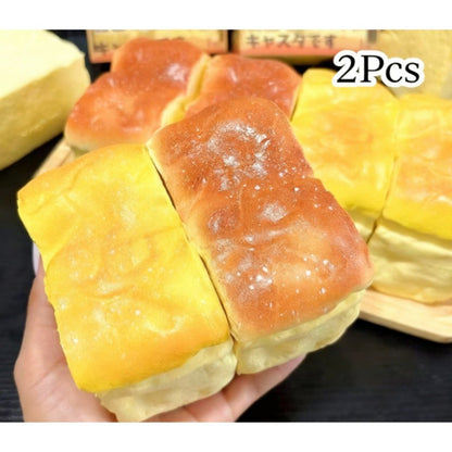 Slow Rise Bread Squishy Toy 2-Pack – Soft Squeeze Fidget Sensory Toys for Anxiety Relief & Stress, Non-Toxic TPU Foam, Mixed Color Light & Dark, Desk Decor | Toy Play Nest