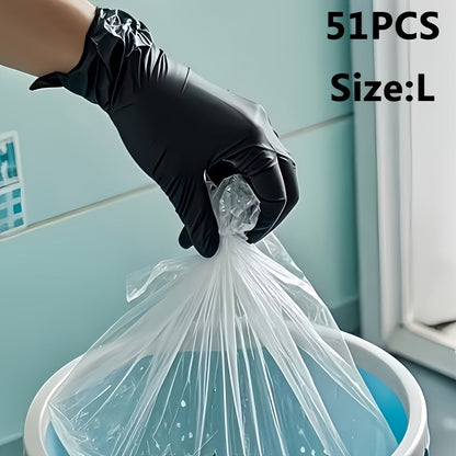 Disposable Nitrile Gloves Black – Powder Free, Latex Free Protective Gloves for Household Cleaning, Pet Bathing, Tattoo, Hair Coloring & Professional Use (S/M/L/XL)