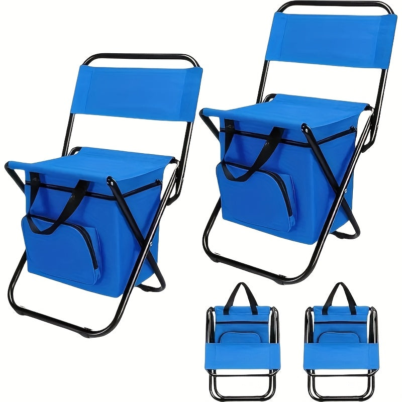 Lightweight Backpack Camping Chair Folding Stool with Backrest – Compact Portable Outdoor Seat, Heavy Duty Support, for Camping, Hunting & Fishing, Available in 3 Colors, 1pc or 2pcs