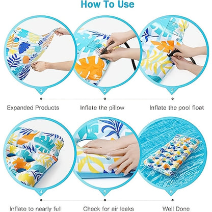 Sun Tanning Pool Float Raft for Adults – Inflatable Floating Lounge with Cup Holders, Suntanning Floaties for Swimming Pool Lake Beach, 2-Pack Mixed Colors or 4-Pack Value Set, Summer Party Gift