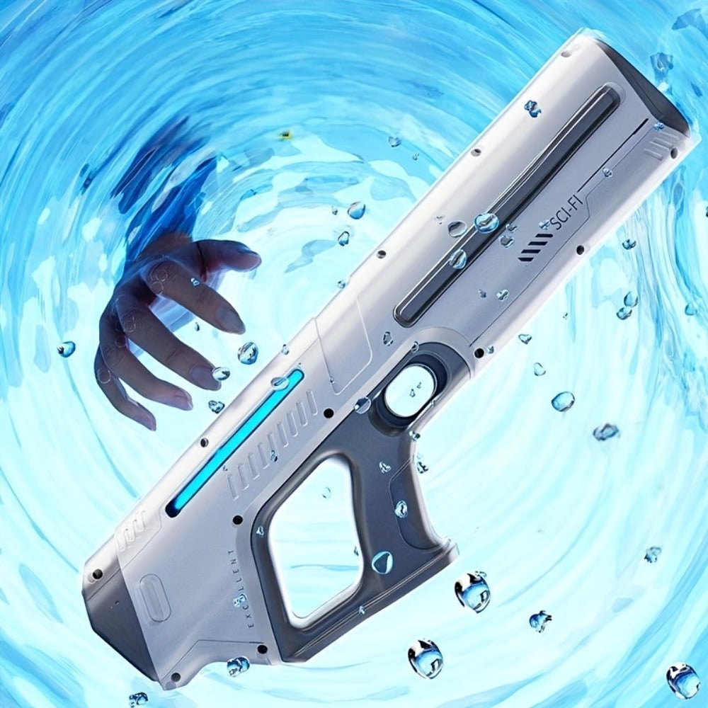 Electric Water Gun with Auto-Fill, LED Lights & 40-Foot Range – USB Rechargeable Large Capacity Soaker Blaster for Kids & Adults, Pool Beach Backyard Outdoor Summer Toy, Gift Box