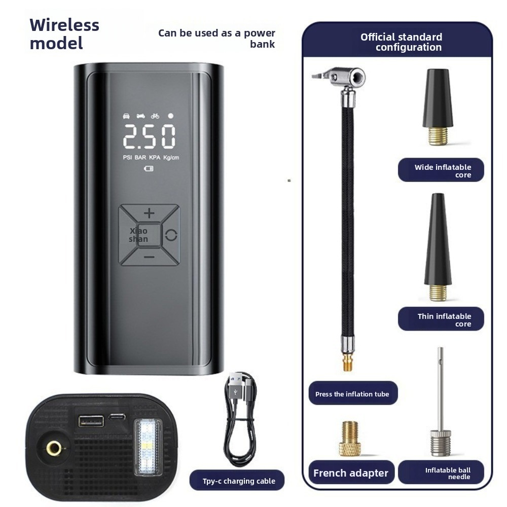 Portable Tire Inflator 150PSI | Digital Gauge LED Light USB Charging