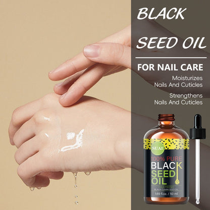 Black Seed Oil 100% Pure Cold Pressed Multi-Use Moisturizing Firming Skincare Oil for Face Body Hair Nails Eyelashes Natural Plant Extract All Skin Types Daily Skincare Routine