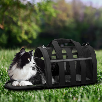 Foldable Pet Carrier Bag Breathable Mesh – Portable Soft Sided Tote for Cats & Small Dogs, Collapsible Travel Handbag, S/M/L, 7 Colors – Ideal for Vet Visits & Outdoor Trips