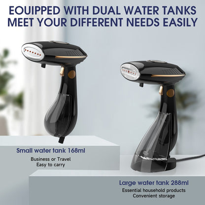 Handheld Garment Steamer 1500W Portable Fabric Steamer Quick Heat Continuous Steam for Removing Wrinkles Creases from Clothes Curtains Upholstery Travel Home Use