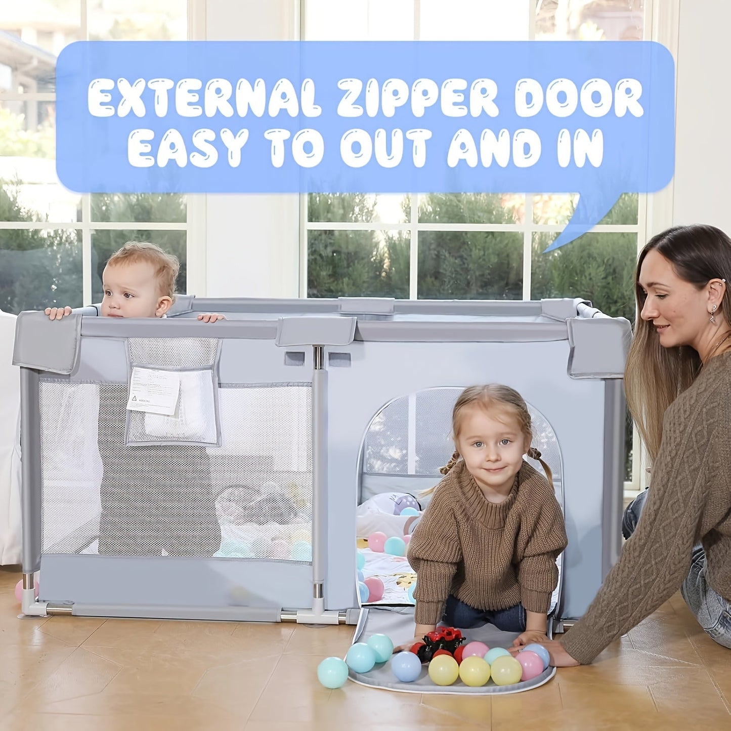 Baby Playpen - Breathable Inch Pens Metal
