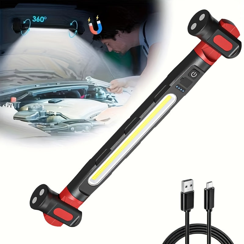 [Father's Day Gifts] 3000LM Underhood Work Light Bar, Rechargeable LED Work Light With Hanging Hook, Ideal For Auto Repair/Mechanical Maintenance/Garage Use/Emergency Situations - Father's Day Dad Gifts
