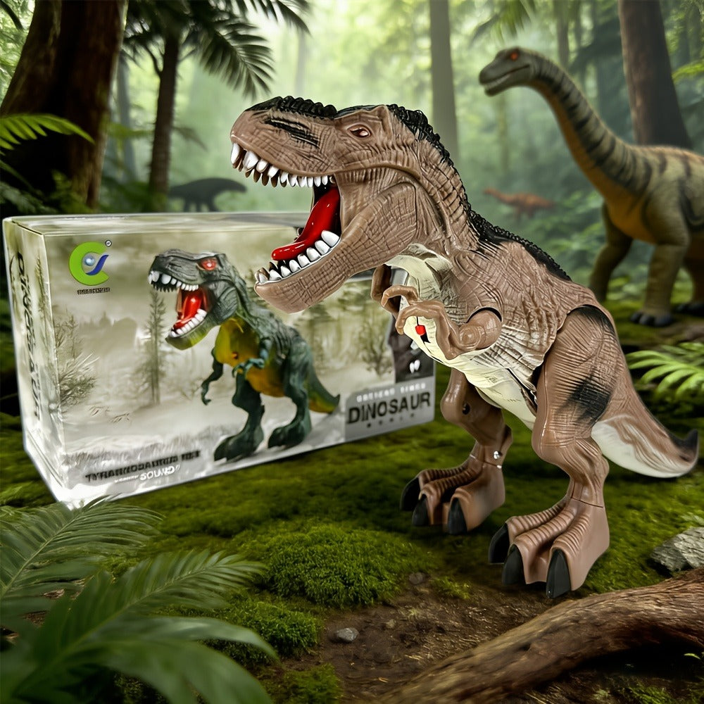 Interactive Dinosaur Toy Set 3-Pack with Sound Light & Walking – Electric Brachiosaurus Stegosaurus T-Rex Dino Toys for Boys Girls Ages 3-7, Birthday Christmas Gift