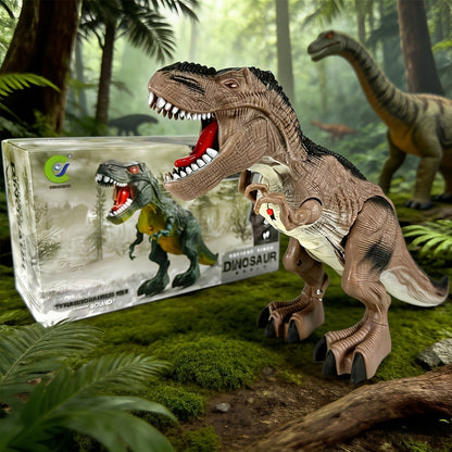 Interactive Dinosaur Toy Set 3-Pack with Sound Light & Walking – Electric Brachiosaurus Stegosaurus T-Rex Dino Toys for Boys Girls Ages 3-7, Birthday Christmas Gift