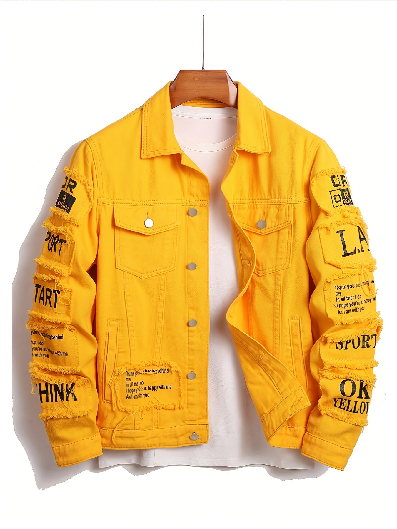 Men's Relaxed Denim Single-Breasted Jacket