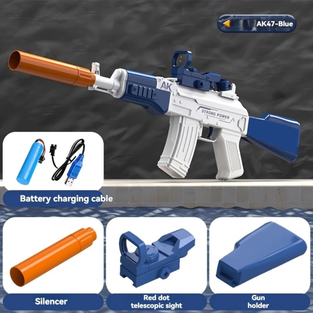 Automatic High-Capacity Electric Water Gun Ultra Long Range Powerful Motorized Squirt Blaster Continuous Spray for Kids Adults Pool Backyard Beach Summer Battle