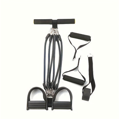 Resistance Band Foot Pedal Puller – TPE Stackable Exercise Bands for Sit-Ups, Leg & Ab Workouts, Adjustable Strap, 50 / 100 / 150 lb Options, Home Gym Strength Training for Men & Women, Black