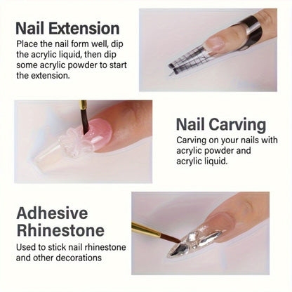 Acrylic Liquid Monomer 2 Pack 2.54oz Each Odorless Crystal Formula for Salon-Quality Nail Extensions Overlays & Sculpting - Compatible with All Acrylic Nail Powders DIY Home Manicure Supplies