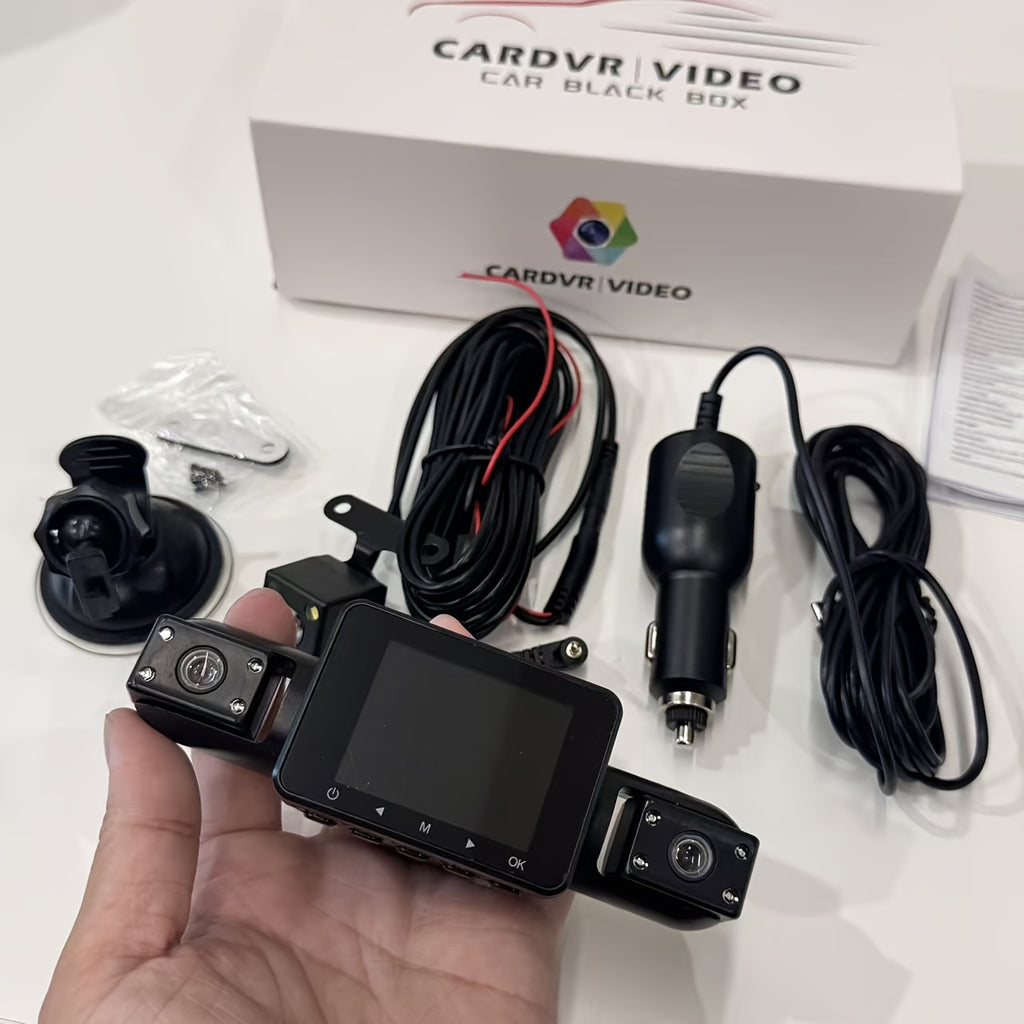 Multi-Angle Dash Cam with Four Lenses (Front, Rear, Left, Right), 1080P HD, Wide-Angle Lens, Night Vision, 24-Hour Parking Mode (Memory Card Not Included)