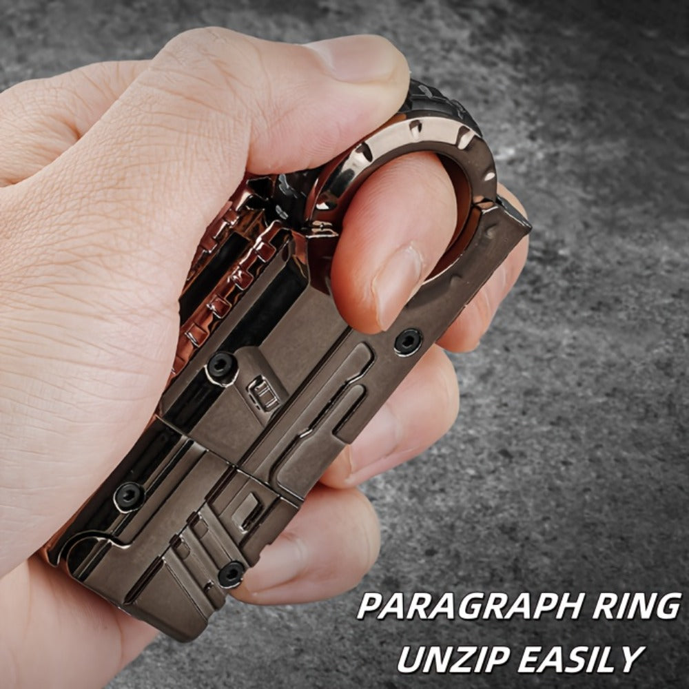Alloy Finger Pistol Fidget Toy – One-Touch Cartridge Ejecting Stress Relief Desk Toy, Cool EDC Novelty Gift for Adults Men Teens, Fingertip Decompression Toy with Softball Launcher