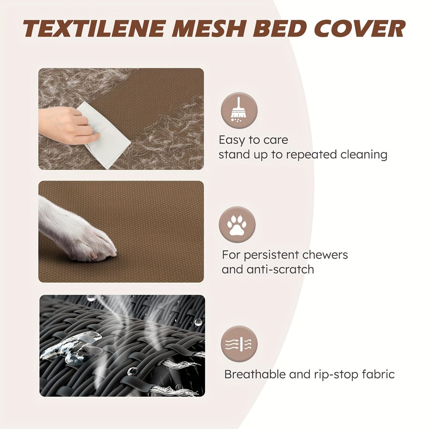 Elevated Dog Bed Cooling Raised Cot with Metal Frame – Washable Breathable Mesh, No-Slip Feet, Portable Dog Cot for Indoor & Outdoor Use, 4 Sizes, 7 Colors