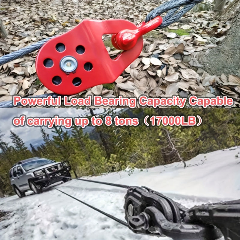 6-Ton Robust Winch Snatch Block, 13, 000 Lbs Load Capacity, Removable Surface, Made of Steel, Suitable for Trucks, Tractors, Atvs, Utvs, Perfect for Towing, Lifting, And Pulling in Off-Road Conditions