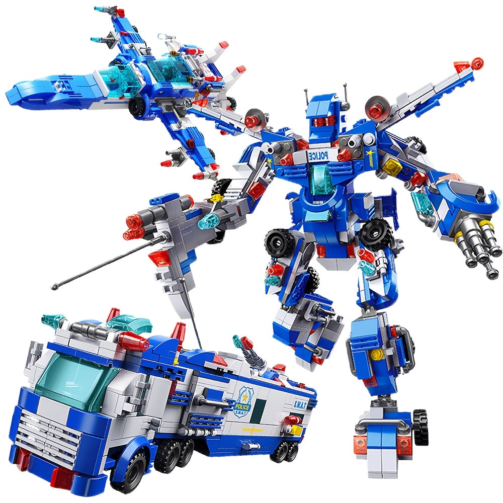 City Police Building Blocks Set 700 Pieces – Patrol Car Truck with Action Figures, Brick Toy for Boys Role Play STEM, Birthday Christmas Halloween Thanksgiving Gift Ages 6 7 8 9 10