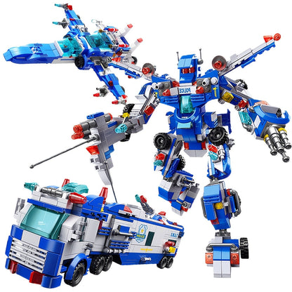 City Police Building Blocks Set 700 Pieces – Patrol Car Truck with Action Figures, Brick Toy for Boys Role Play STEM, Birthday Christmas Halloween Thanksgiving Gift Ages 6 7 8 9 10