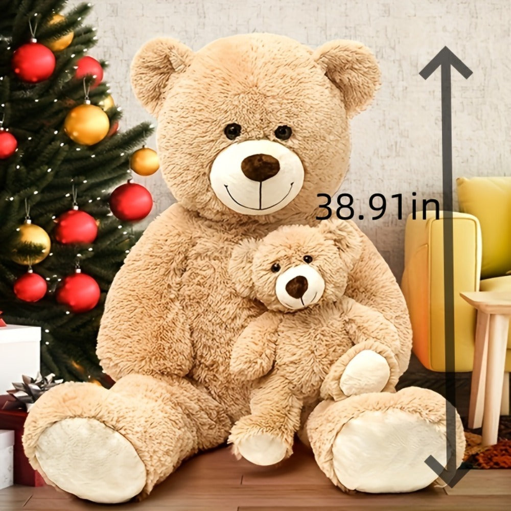 Mommy and Baby Teddy Bear Set – Giant Light Brown Plush Stuffed Animal Duo Heartwarming Gift for Kids Girlfriend Mom, Mother's Day Valentine's Day Christmas Baby Shower Birthday