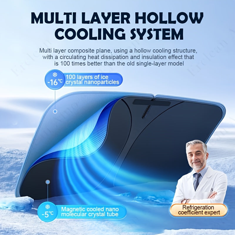 Car Shade Front Windshield | Windshield Dash Protector for Maximum UV Rays And Sun Heat Protection | Sun Visor Car Interior Accessory for Cooler Interior | Larg