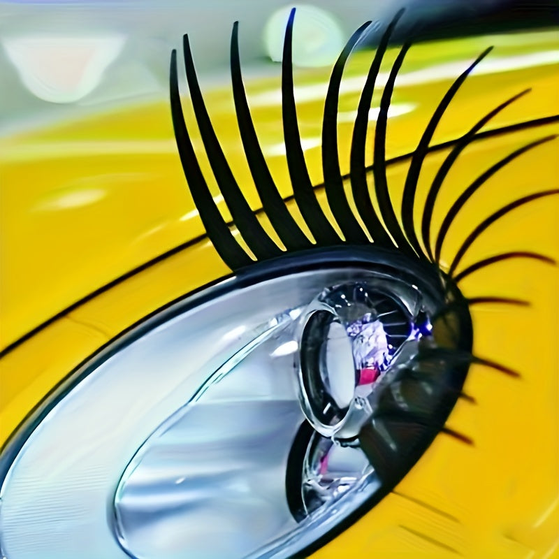 2pcs Adorable Car Eyelash Stickers - Perfect for Headlights & Festive Decor, Fits All Vehicles, Ideal Christmas Accessory
