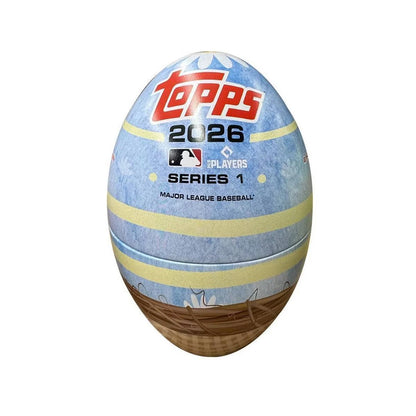 2026 Topps Series 1 Baseball Holiday Egg Tin – 59 Cards, Exclusive Holiday Variations, Polka Dot Parallel, 1991 Topps Insert, Stars of MLB, Chase Autographs Relics & Rare Parallels