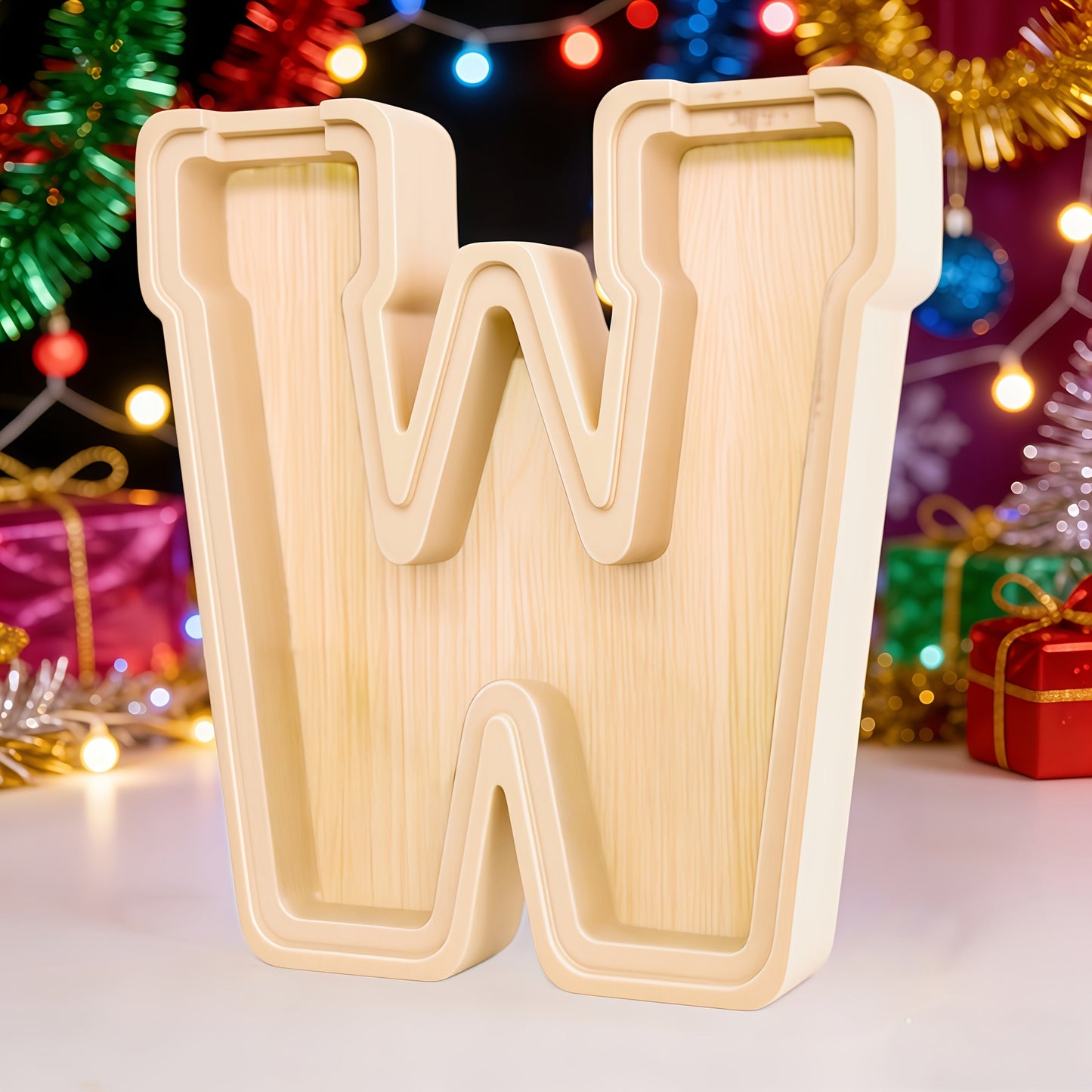 Alphabet Letter Piggy Bank A-Z Wooden Coin Bank Large Capacity Transparent – Personalized Savings Box for Kids | Back to School, Christmas & Birthday Gift