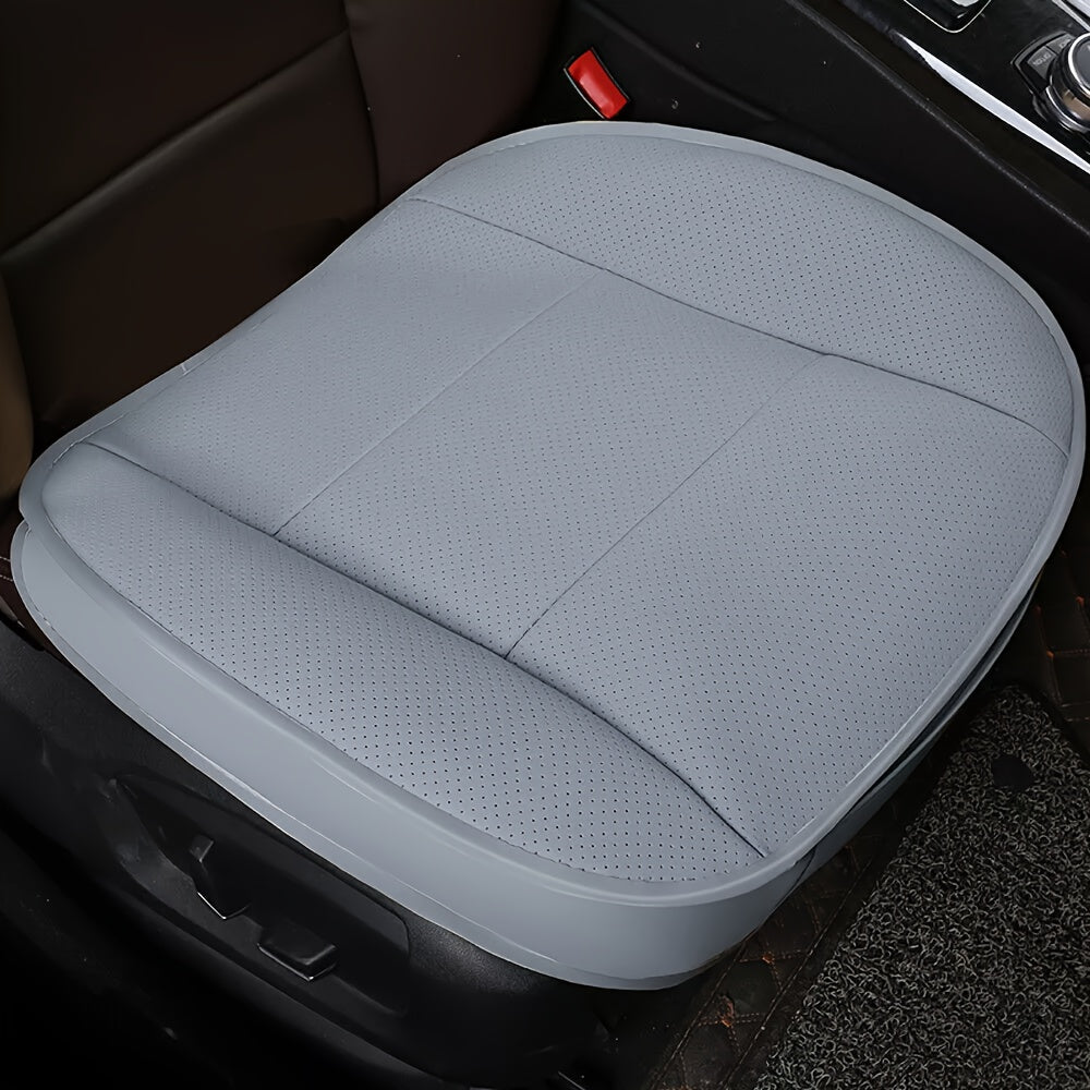 Premium PU Leather Car Seat Covers - Universal Fit, Full Surround Front Seat Cushion Protector, Breathable & Machine Washable, Durable, Padded, And Easy to Install, Available In Beige/Black/Gray
