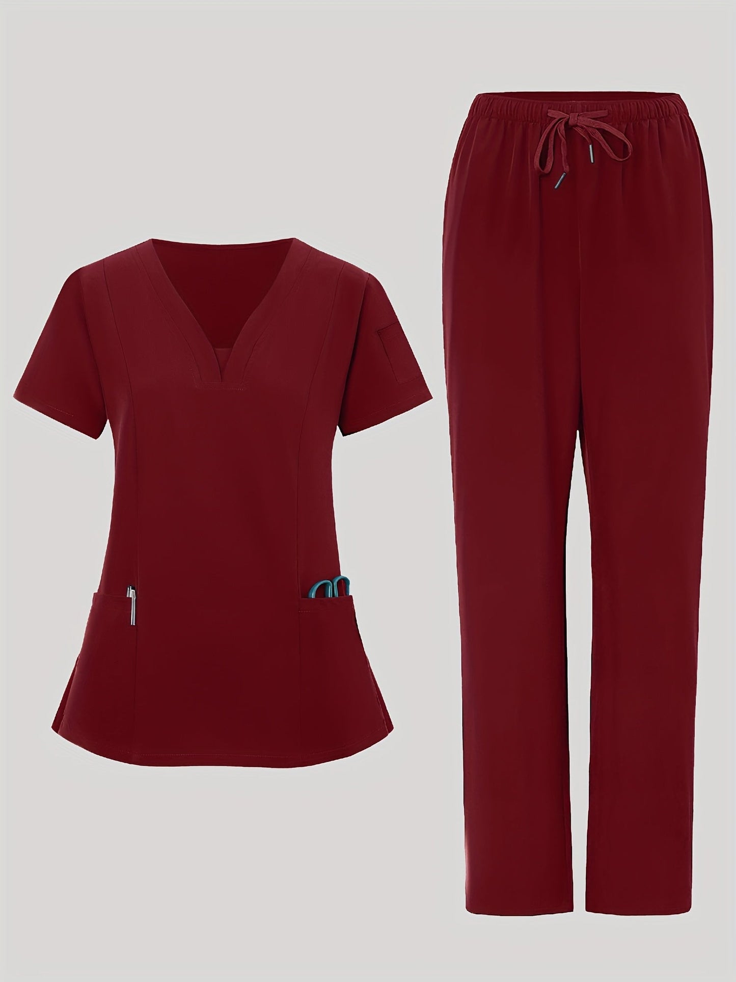 Women's Dark Green V-Neck Pants - product view 12