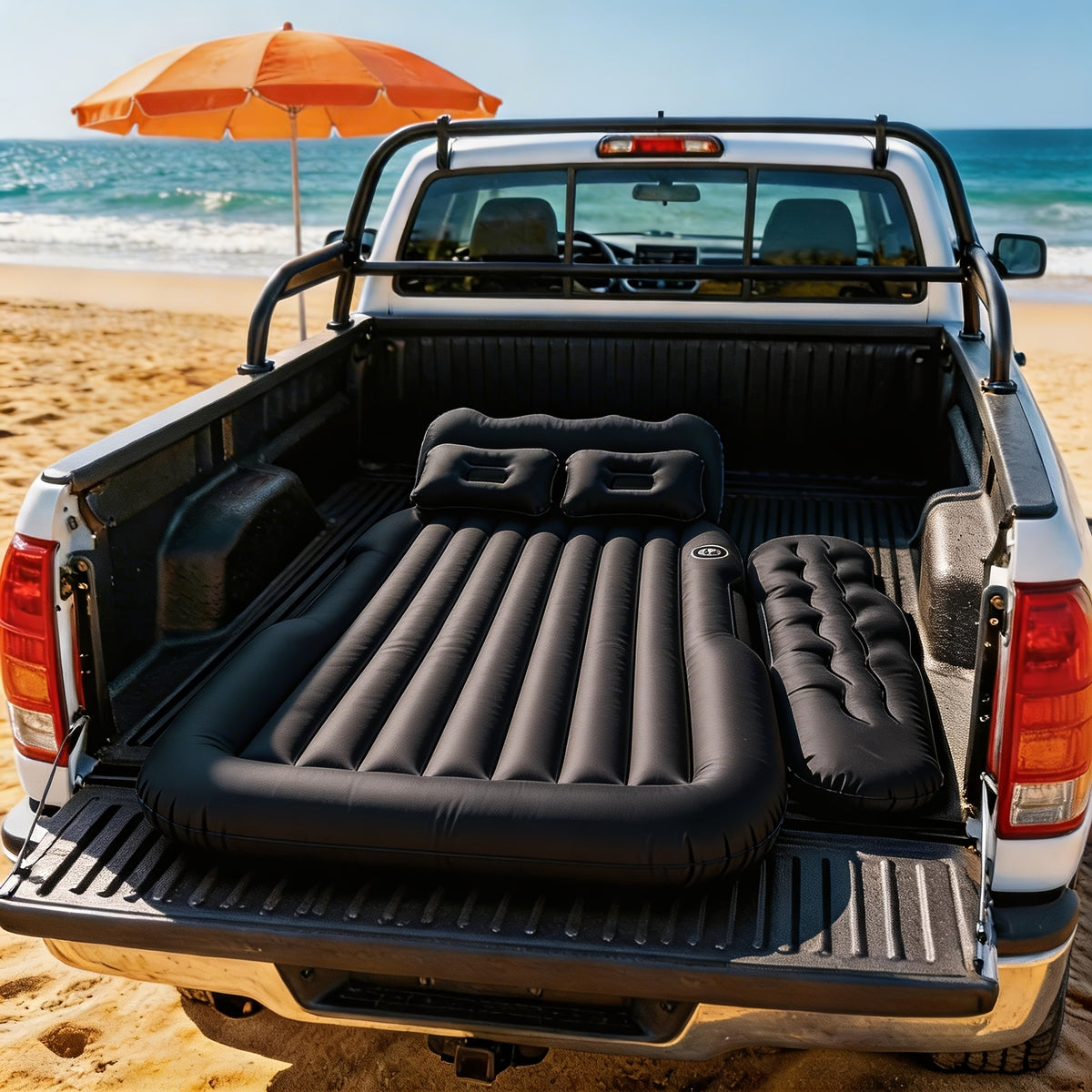 High-Value Thickened Car Inflatable Bed, Flocked Spine-Protective Comfortable Car Mattress, Car Additions, Universal for Sedans And Suvs, Quick Inflation with Pillow, Essential for Long Self-Drive Trips, Outdoor Camping Gear, Travel Rest Bed
