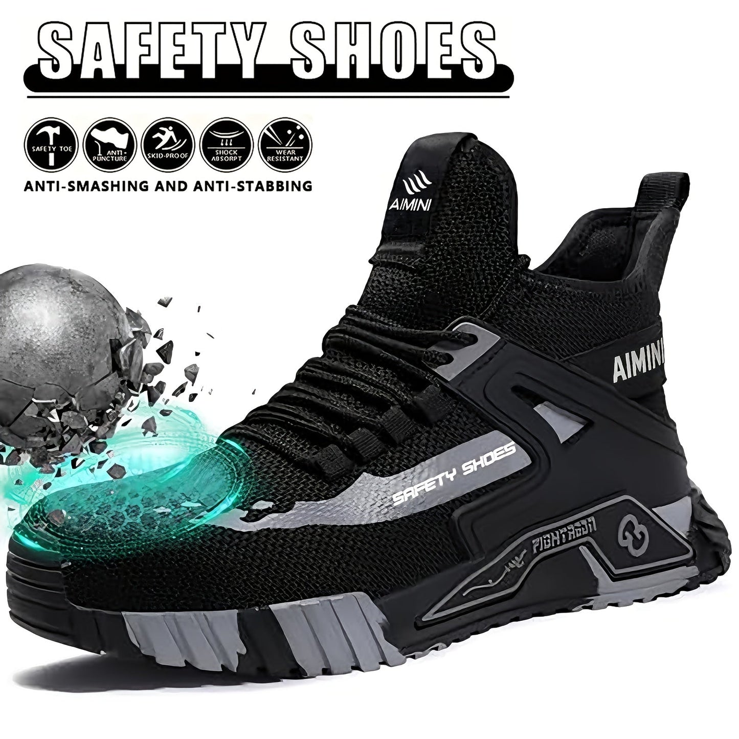 Men's Work & Safety Boots - Steel Toe Protection & Lightweight Design