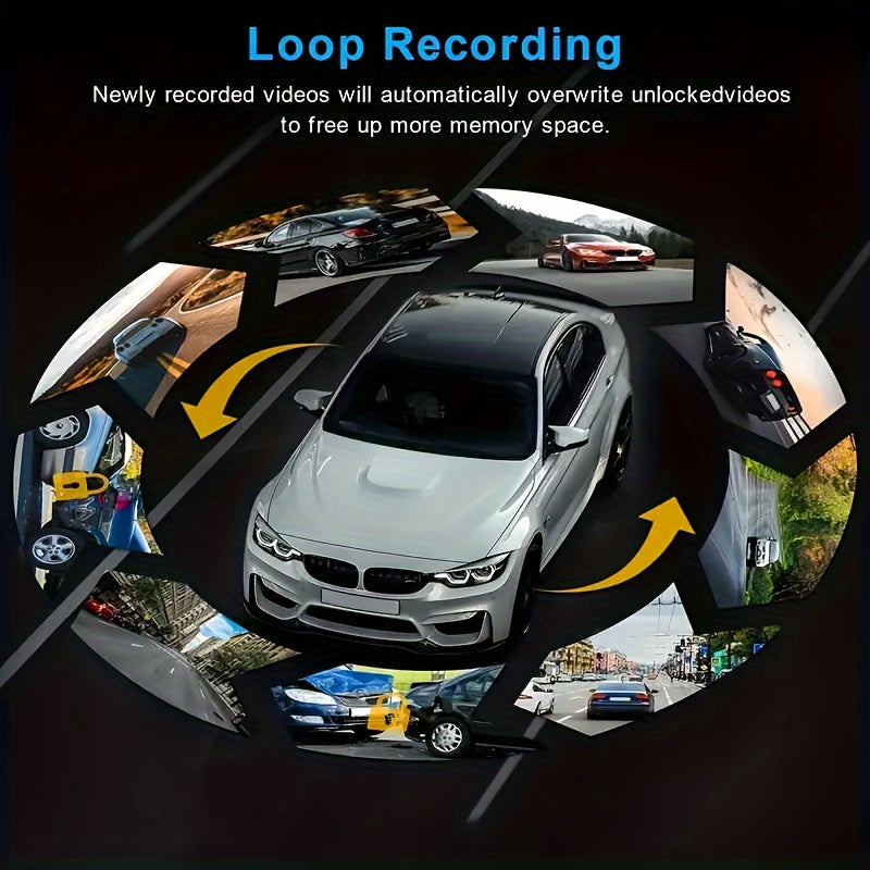 1080P Dual Camera Dash Cam for Cars with IR Night Vision, Loop Recording, And Wide Angle Lens-3.16 Inch IPS Screen, with 32GB SD Card Optional. Car