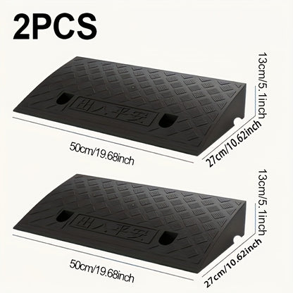 Curb Ramps 2-Pack Portable Heavy Duty Plastic Threshold Ramp Set for Low Clearance Cars Motorcycles Wheelchair – 19.68"L x 10.6"W, 3.5" or 5.1" Rise, Driveway Curb Ramp